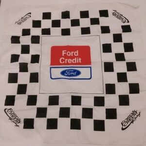 Ford Credit Black and White Checkered Bandana Vintage Mint Condition